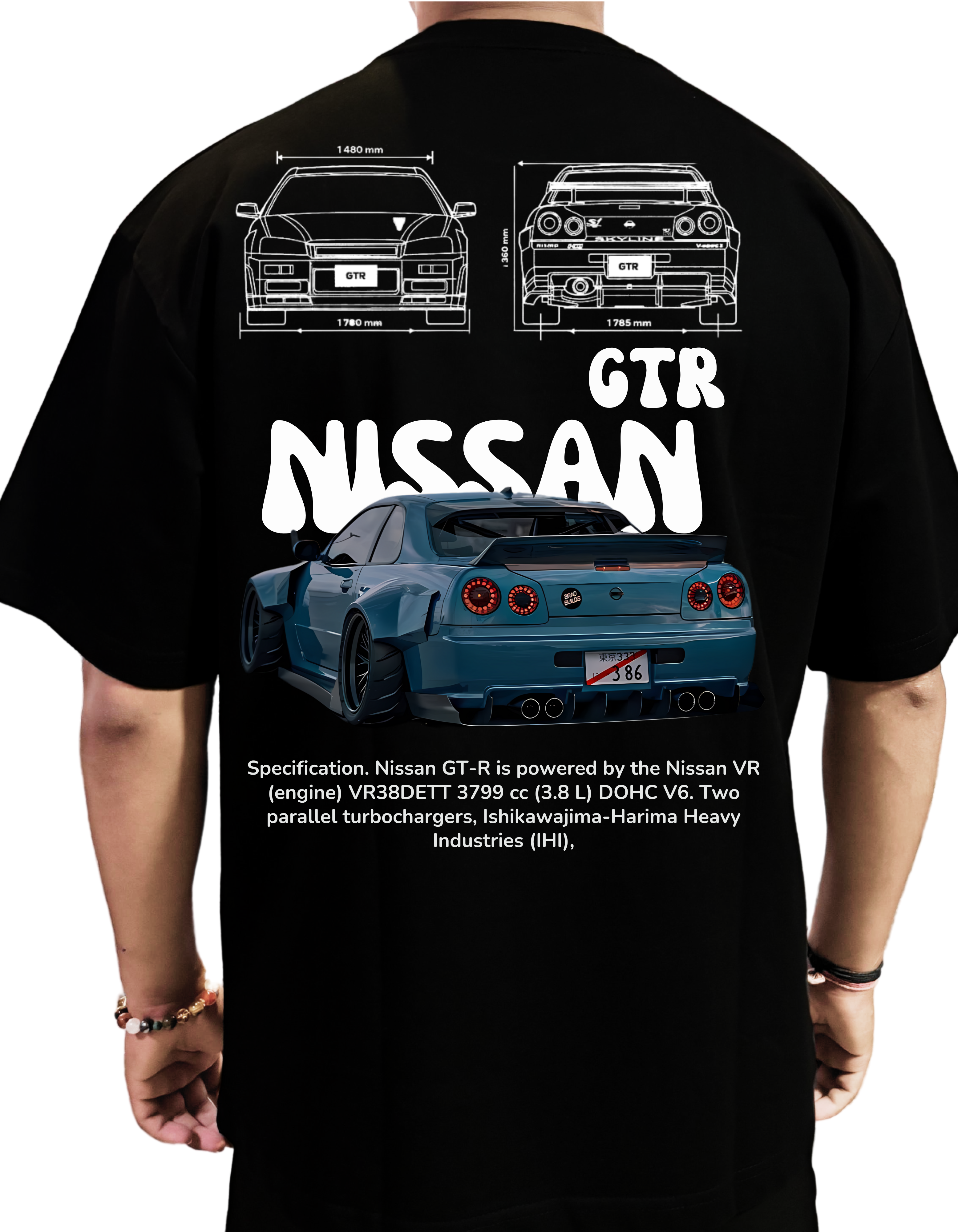 "Nissan GT-R R34 Skyline" Oversized T-shirt