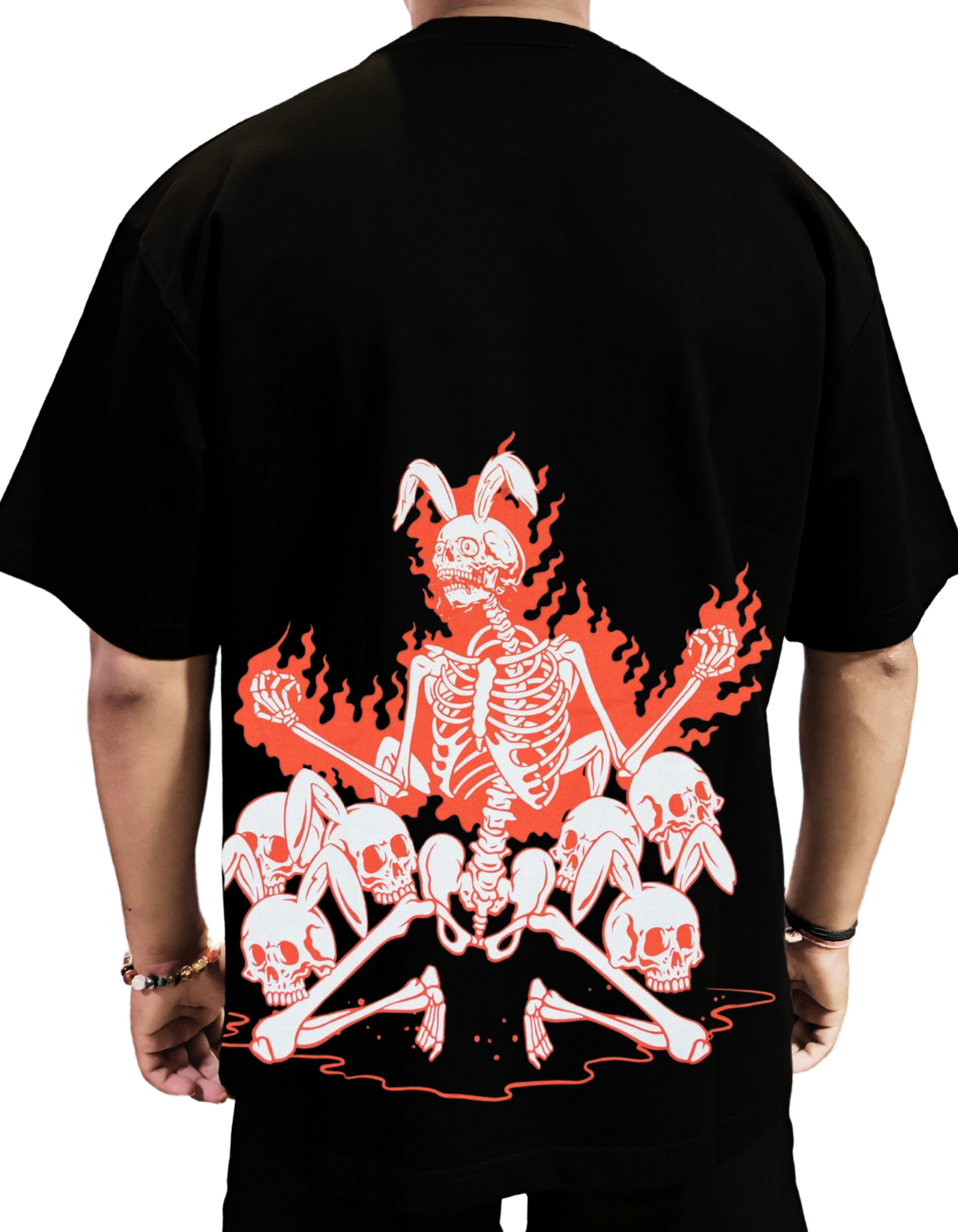 "Fired Skelton" Oversized T-shirt