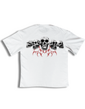 Back Printed Five Skull Oversized Tshirt