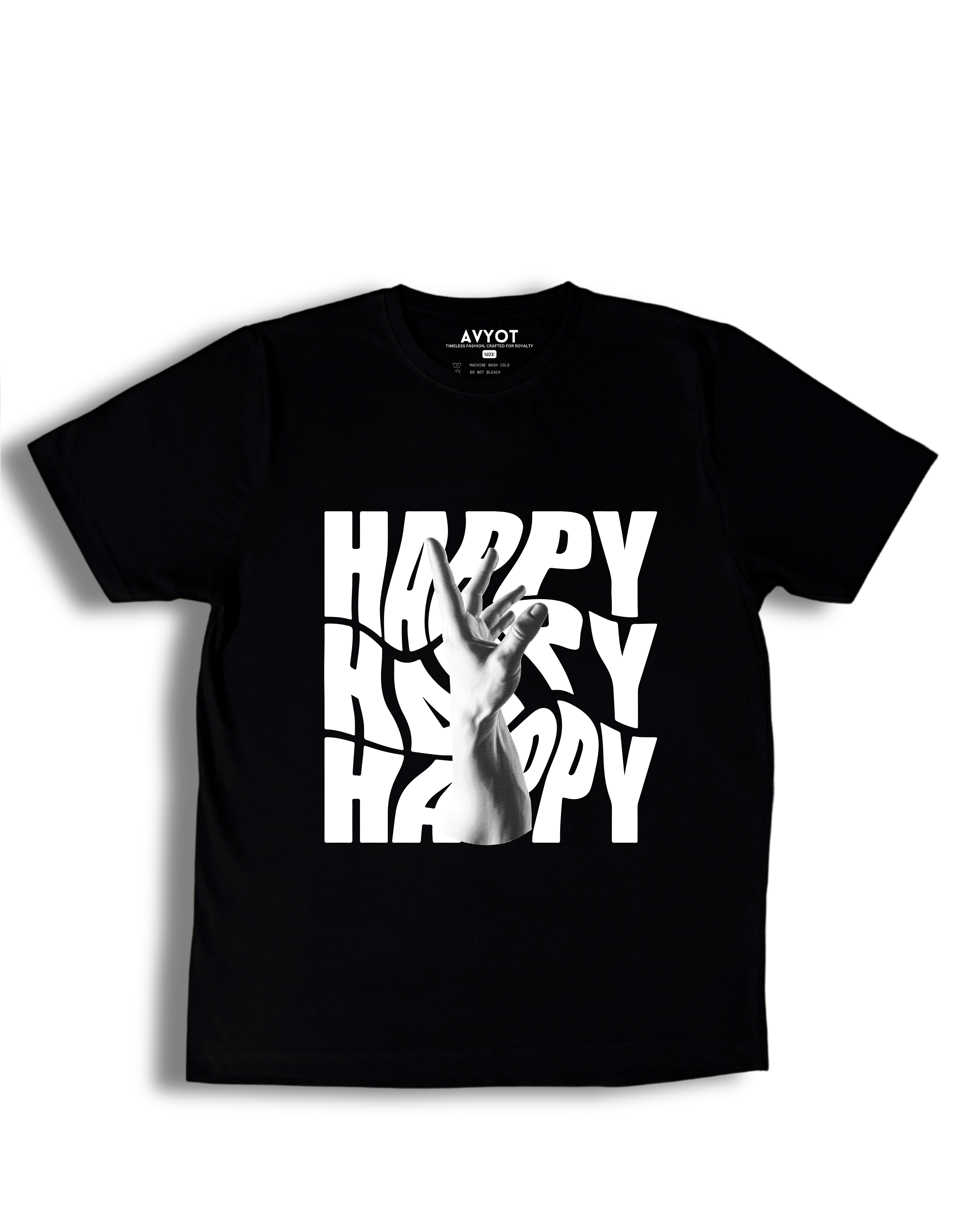 Printed Happy Hand Round Neck T-shirt