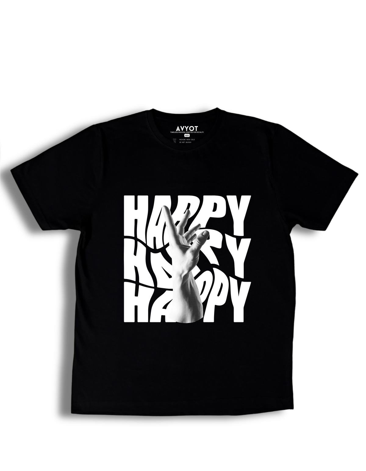 Printed  Happy Hand Round Neck T-shirt