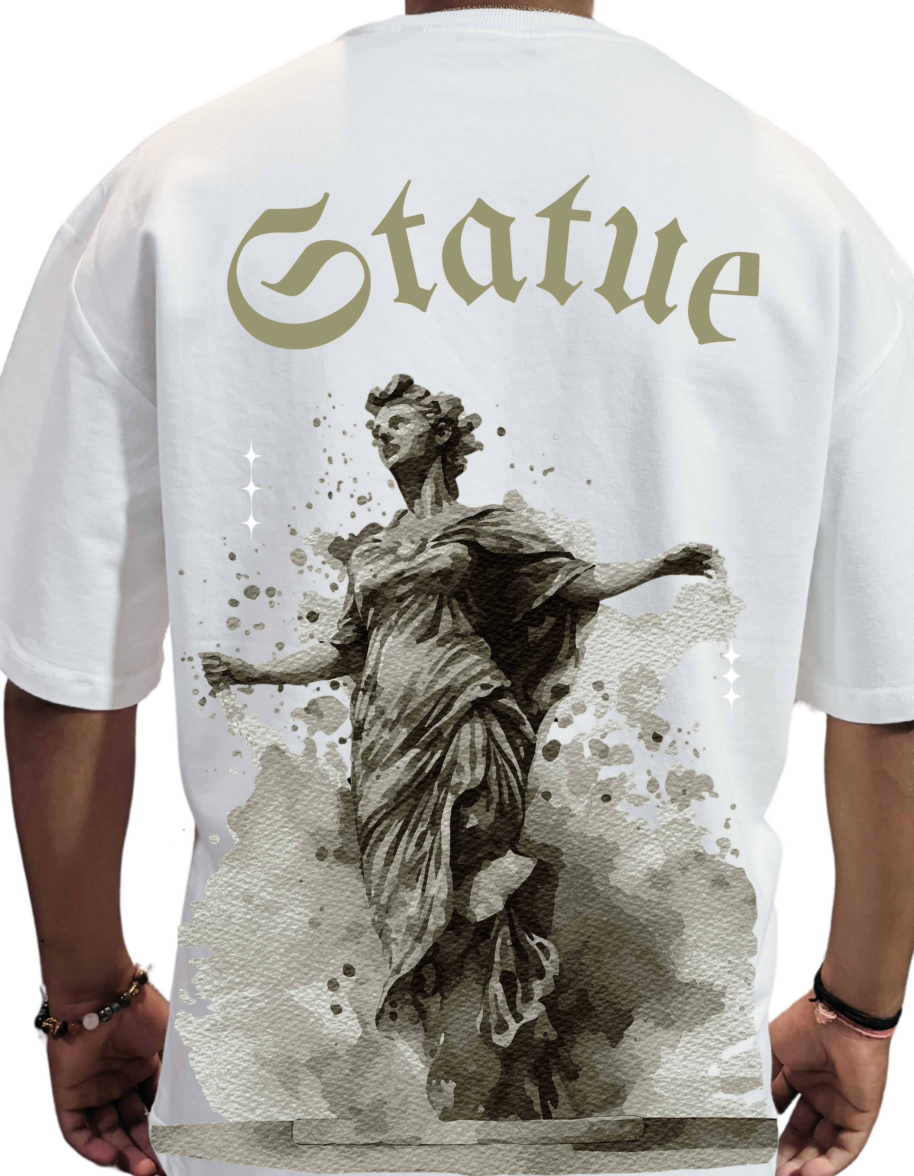 Back Printed Statue Oversized T-shirt